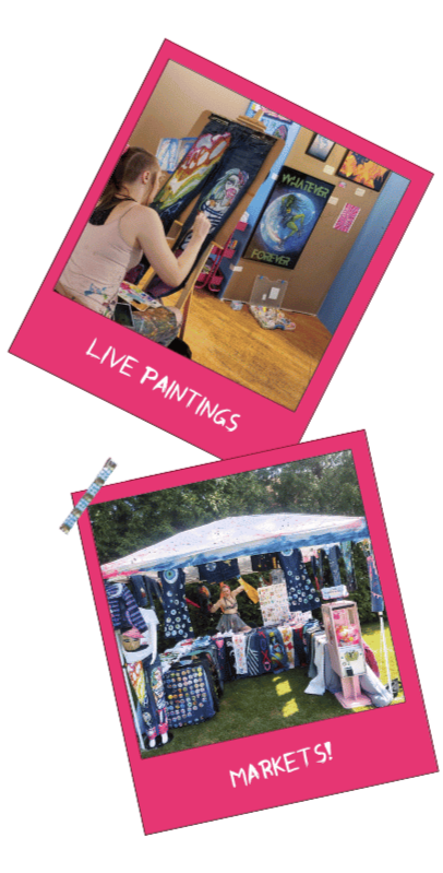 Polaroids of live paintings and markets